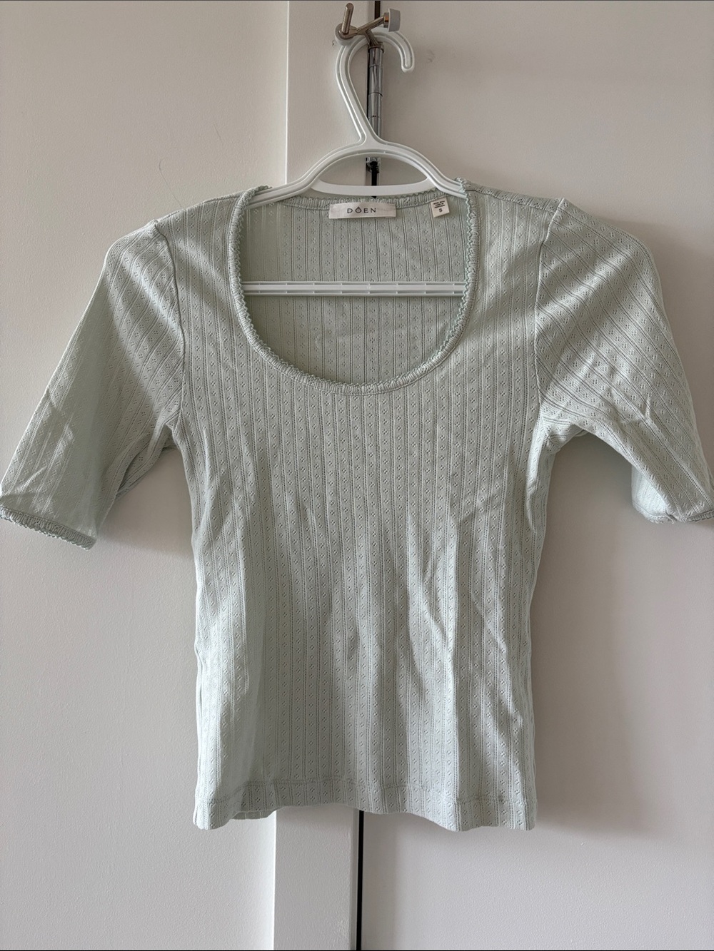 Light Sage Scoop Neck Knit Top